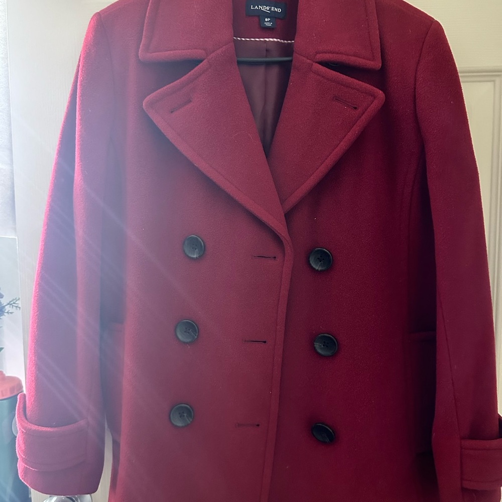 Red wool coat - Picture 4 of 4